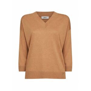 Herno Women Camel Lyocell And Cotton Jersey Sweater